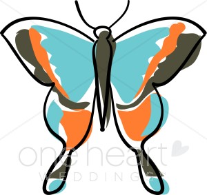 Blue Butterfly Clip Art.