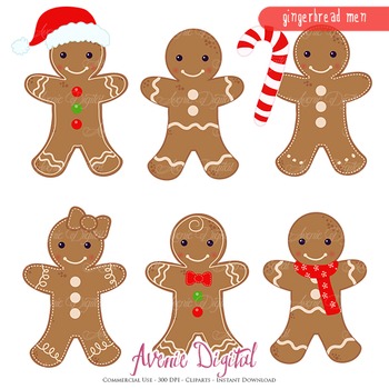 Gingerbread man Clipart Scrapbook printables clip art cookies vector  graphics.