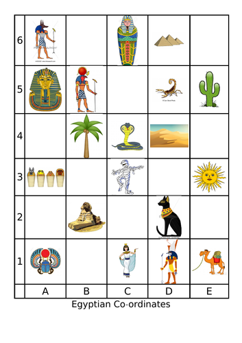 Egyptian coordinates grid and directions by ROSO28.