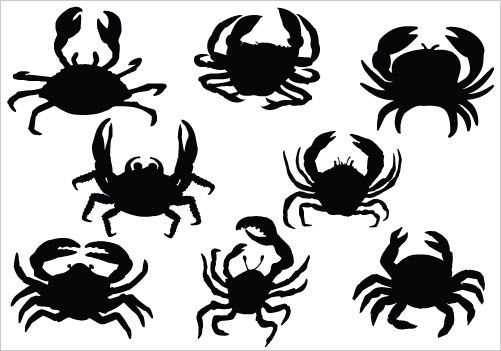 Crab Silhouette Vector Clipart.