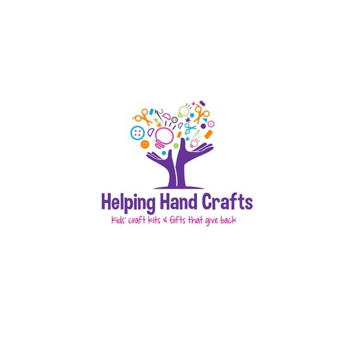 Convey two meanings within one logo for Helping Hand Crafts.