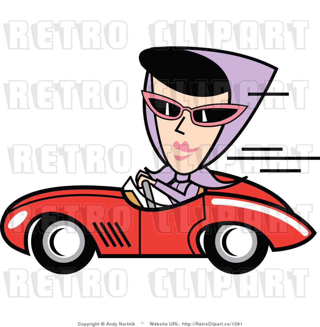 Crazy car driver clipart.