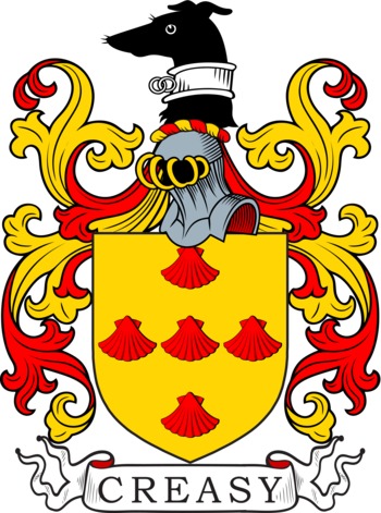 Creasy Coat of Arms Meanings and Family Crest Artwork.