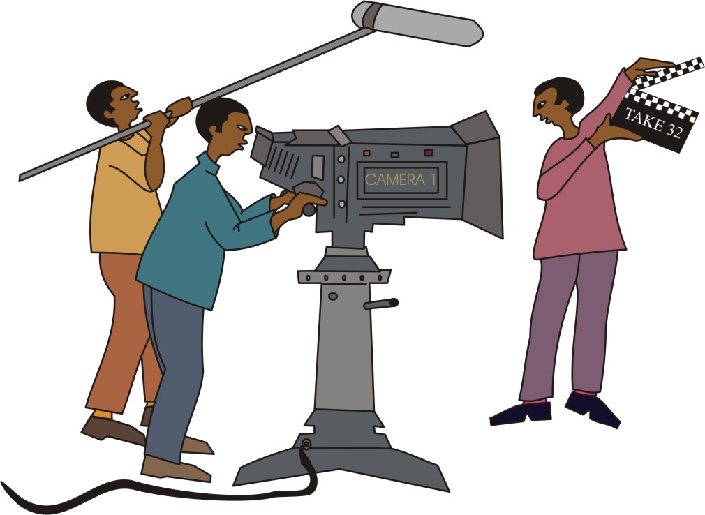 Camera crew clipart.