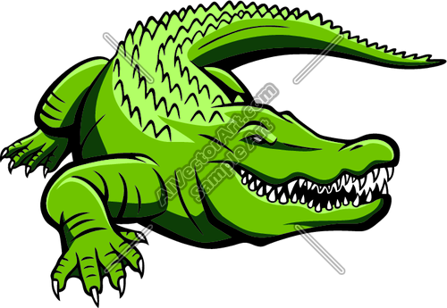 Green Gator Graphic Clipart and Vectorart: Sports Mascots.