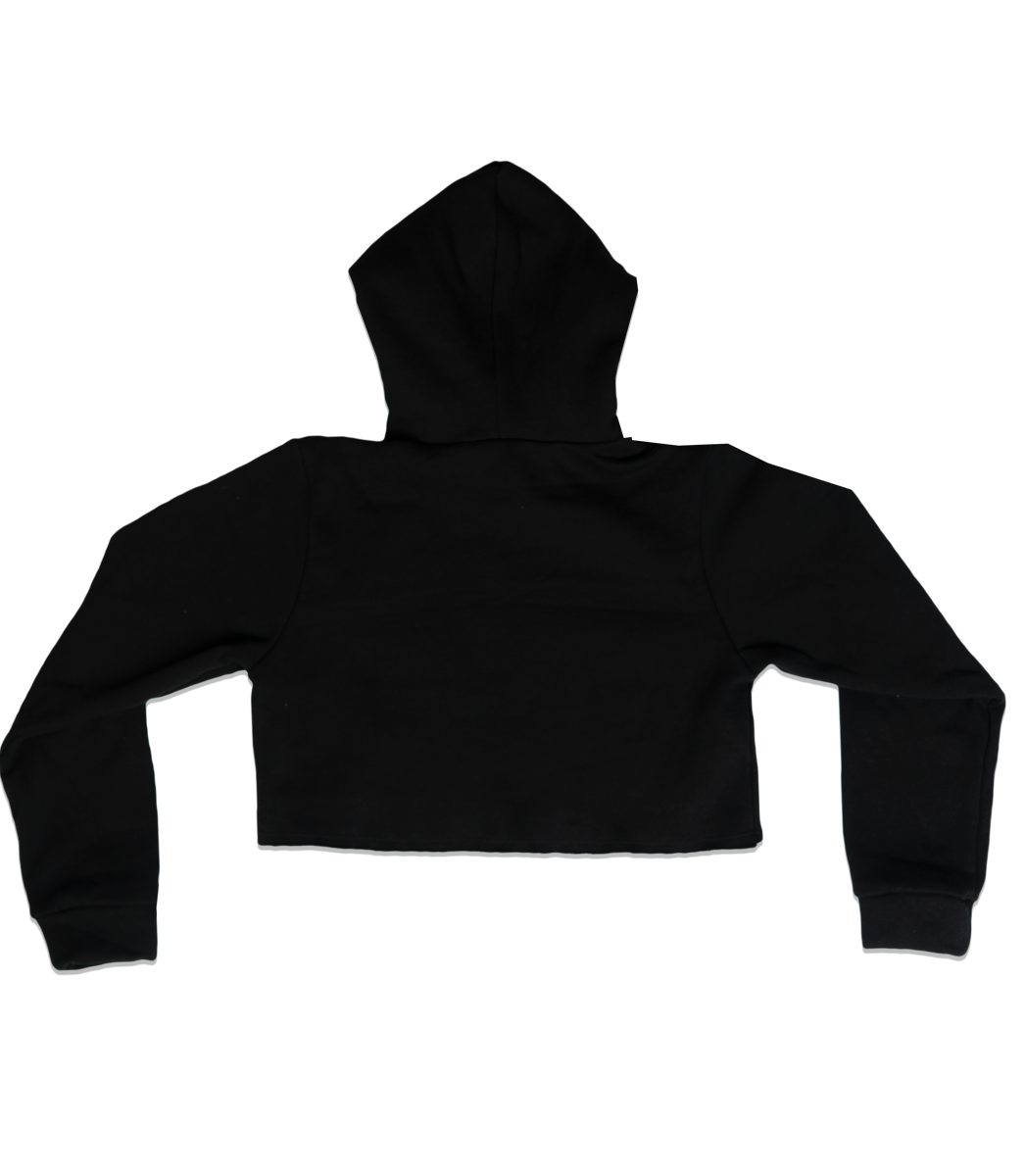 INGLEWOOD CROP TOP HOODIE BLACK.