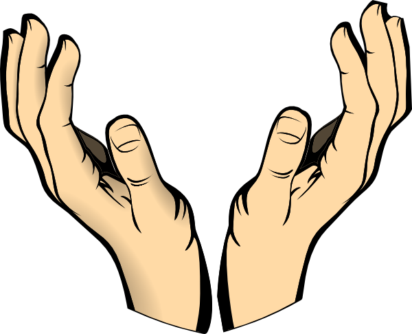 Cupped hands clip art.