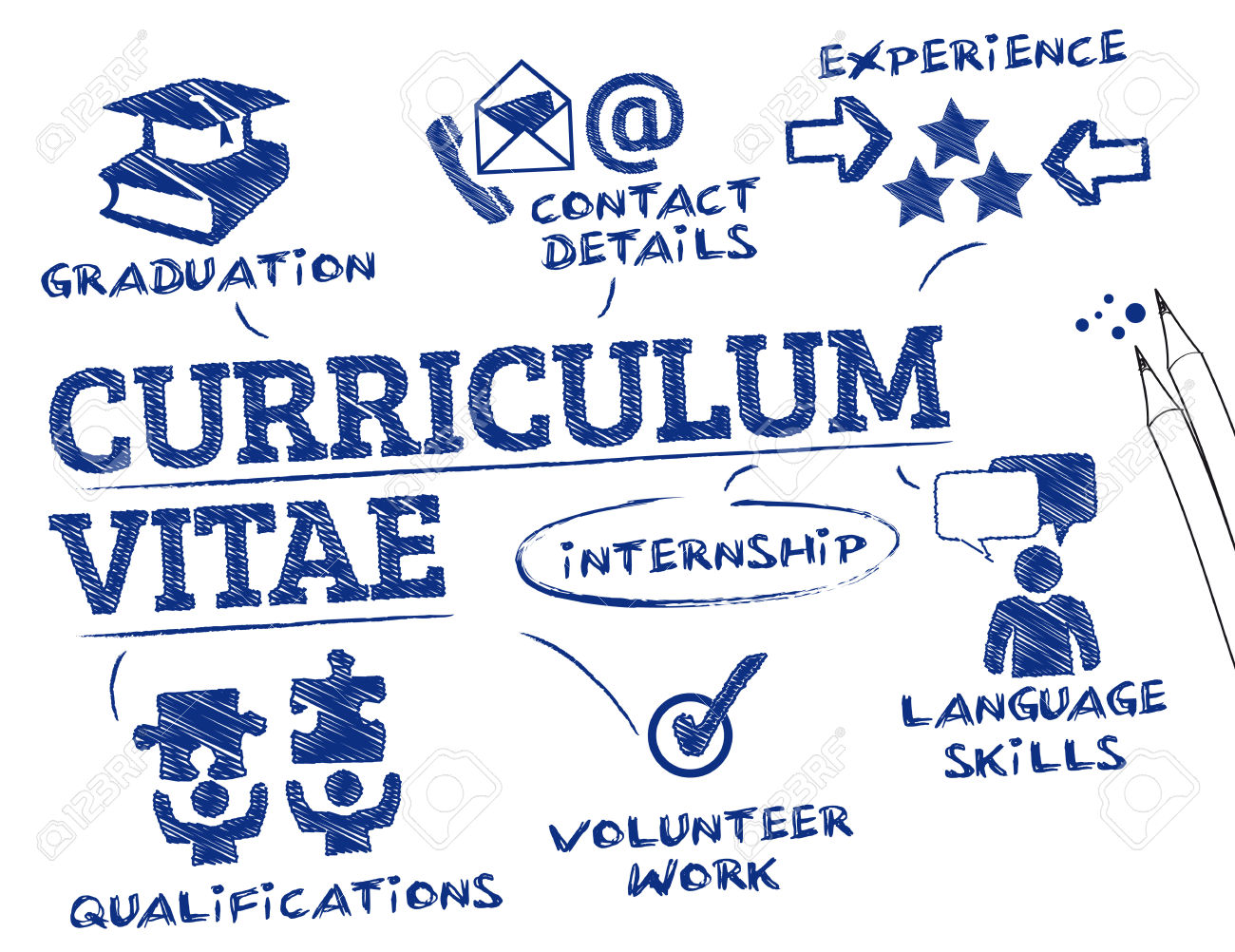 Curriculum Vitae Concept. Chart With Keywords And Icons Royalty.