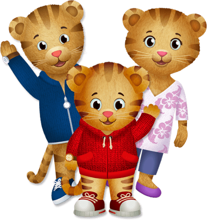 Daniel Tiger With Mum and Dad transparent PNG.