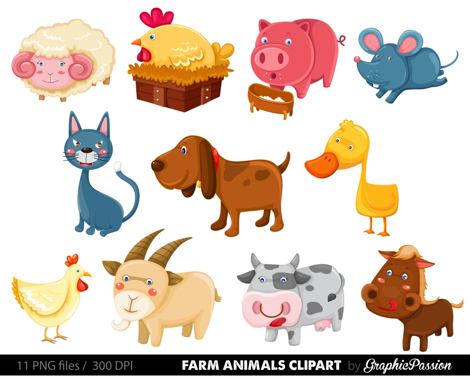 Clipart domestic animals.