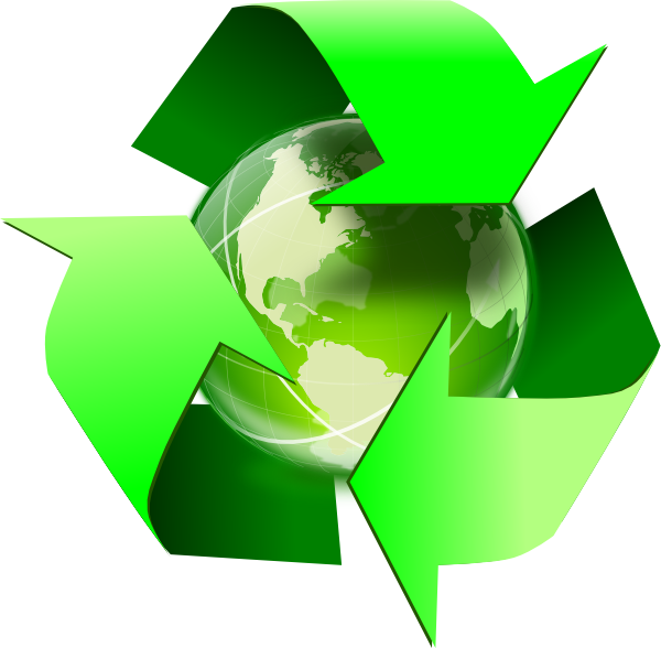 Recycle Symbol With Earth clip art.