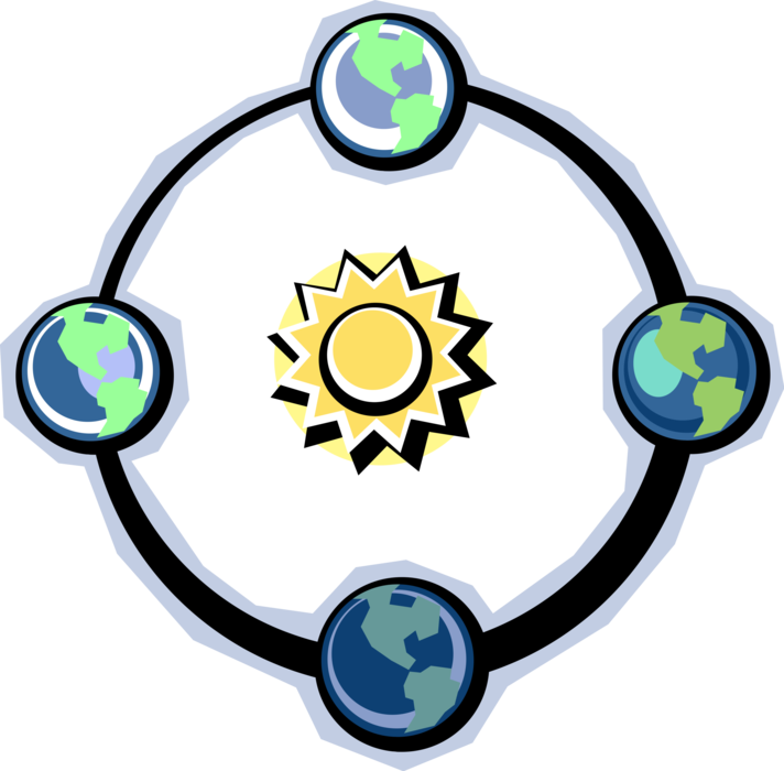 Vector Illustration Of Planet Earth World Rotating Clipart.