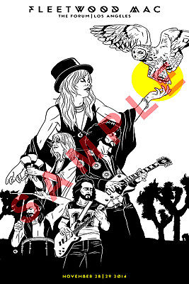 FLEETWOOD MAC 12x18 TOUR CONCERT POSTER LOS ANGELES THE FORUM STEVIE NICKS  1.