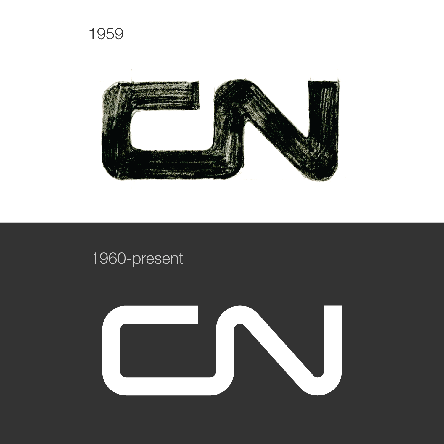 CN logo concept by Allan Fleming (1959).