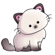 Fluffy cat clip art.