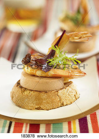 Pictures of Foie gras,raisin and shrimp crostini 183878.