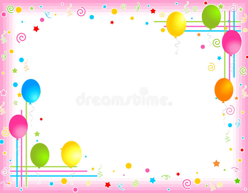 Colorful Balloons Border / Party Frame Stock Vector.