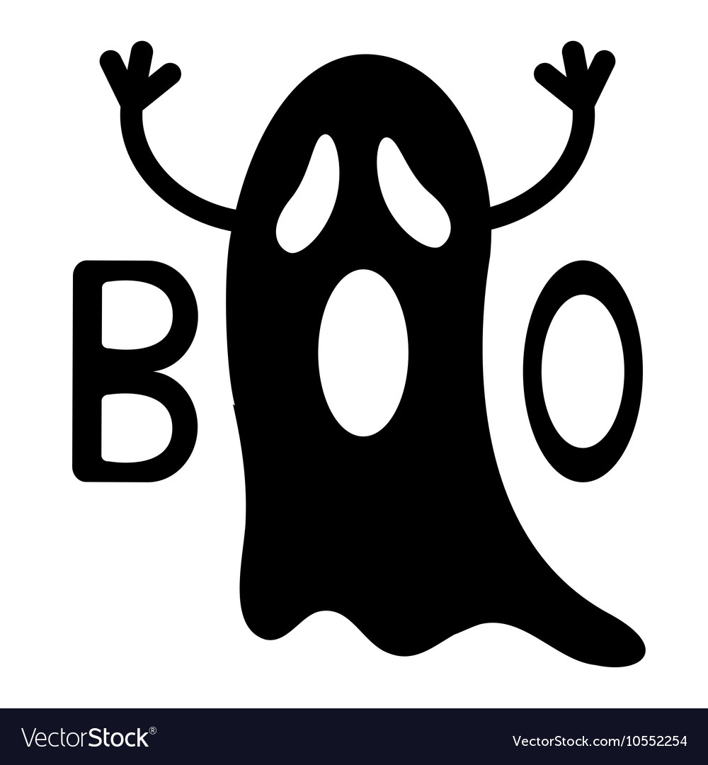 Happy Halloween Funny black flying ghost with.