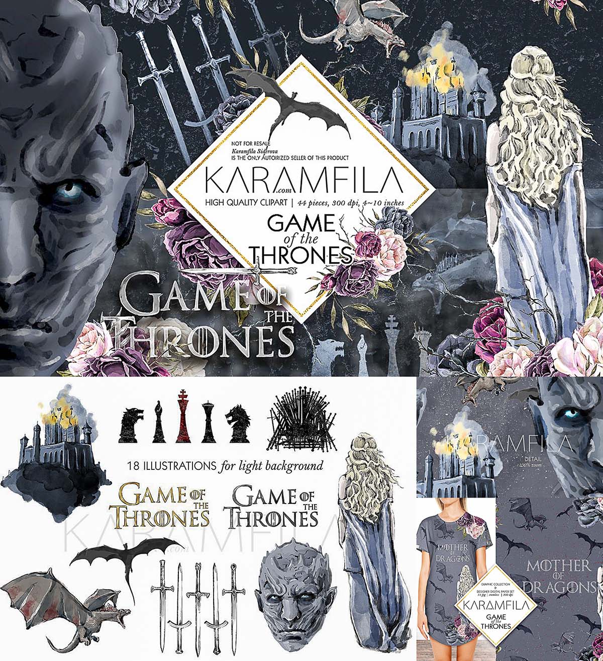 Game Of Thrones clipart set.