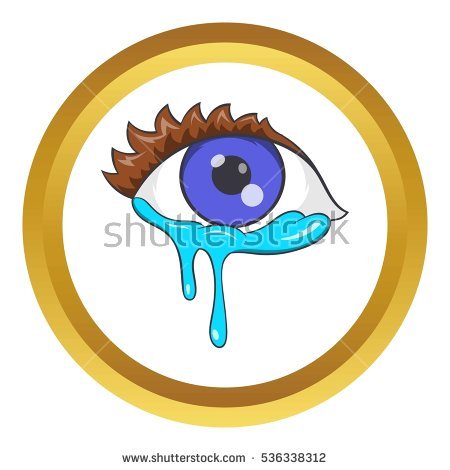 Crying Eyes Icon Cartoon Style Isolated Stock Vector 444101557.