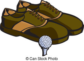 Clipart Vector of golf shoes equipment.