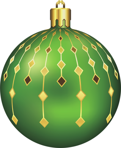 Large Transparent Green Christmas Ball Clipart.