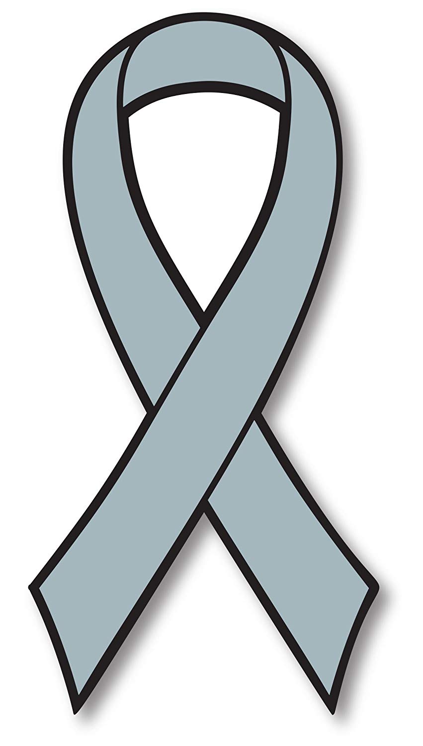 Grey Brain Cancer Awareness Ribbon Car Magnet Decal Heavy Duty Waterproof.