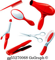 Hair Styling Clip Art.