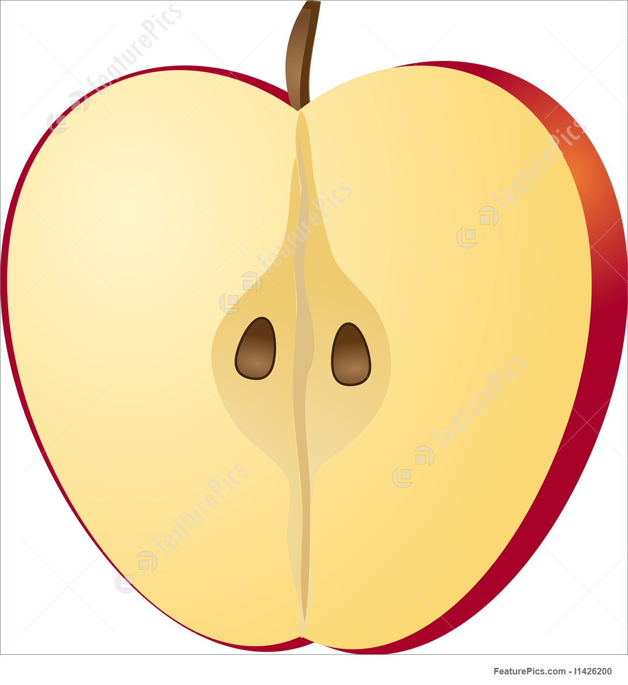 Half Apple Illustration.