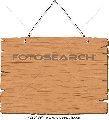 Clipart of Wooden hanging sign k8913105.