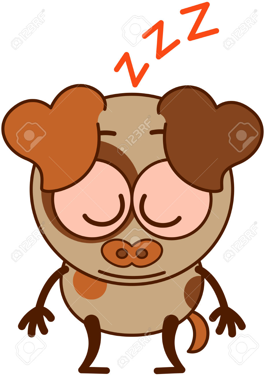 Cute Brown Dog In Minimalistic Style With Big Hanging Ears Bulging.