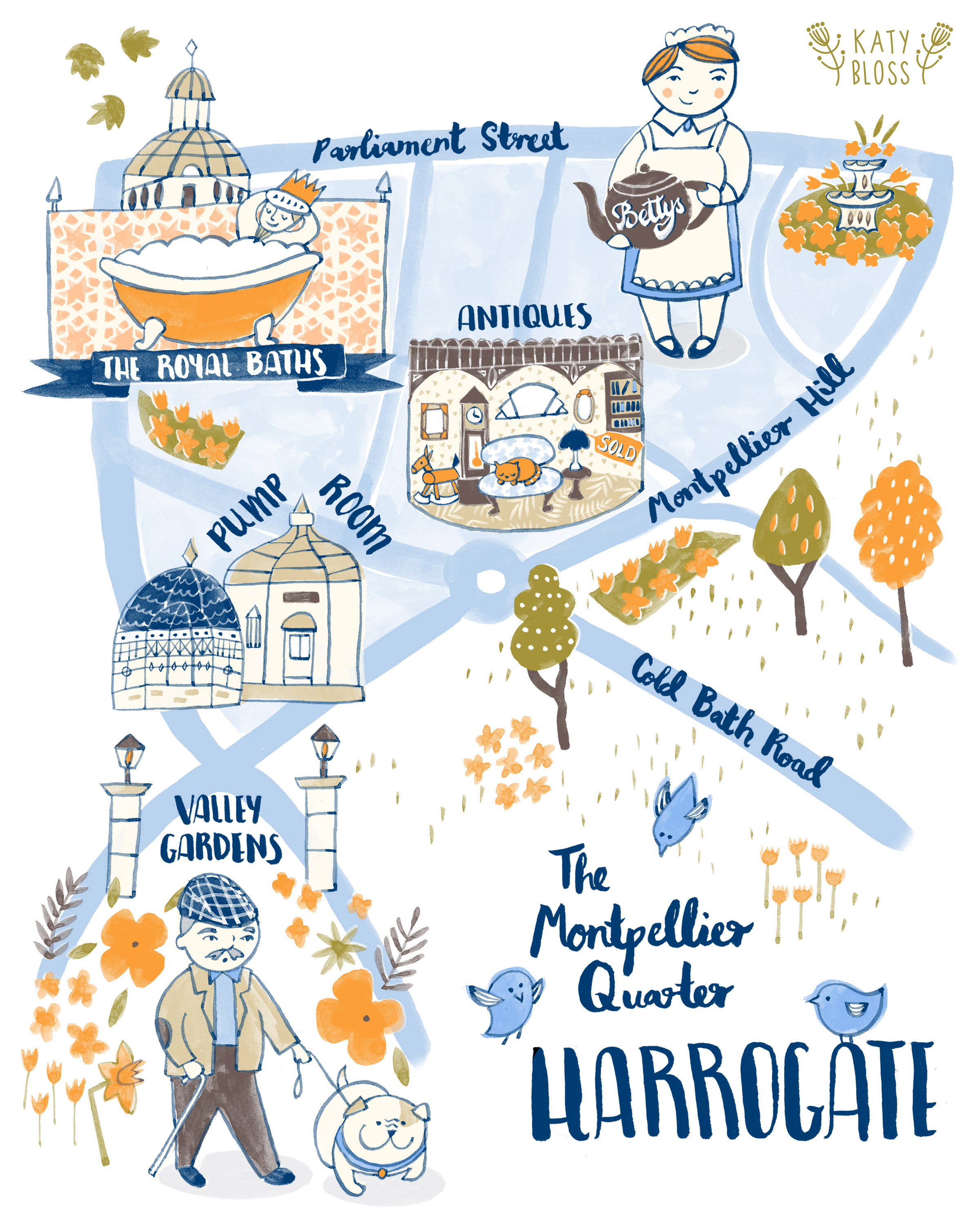 Illustrated map of Harrogate.