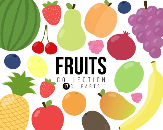 Fruit Clipart Collection, Fruits Clipart, Healthy Food Clipart.