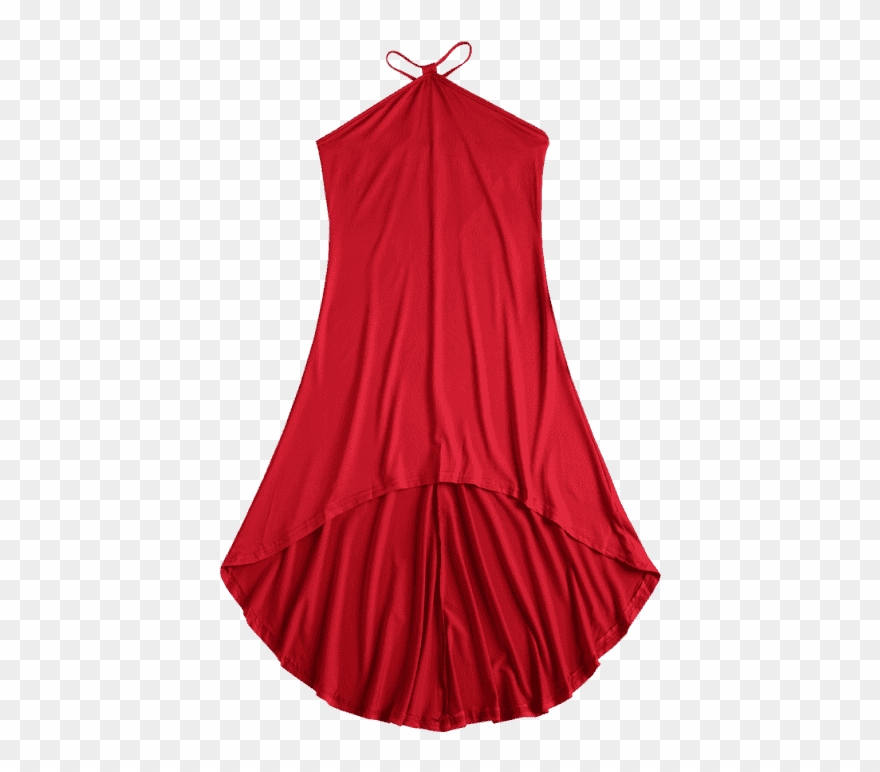 V Strap High Low Slip Dress Red Clipart (#2333562).