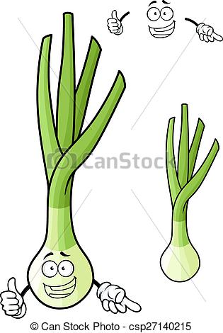 Vector Clip Art of Funny spring onion vegetable cartoon character.