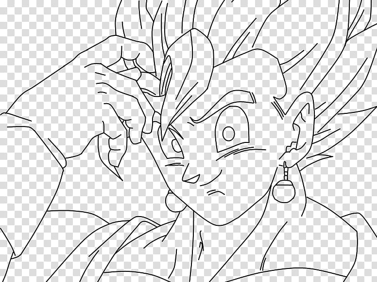 Joking Vegito, Lineart transparent background PNG clipart.