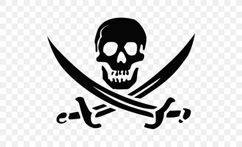 Skull And Crossbones Jolly Roger Piracy Image, PNG.