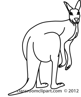 Kangaroo black and white clipart kid.