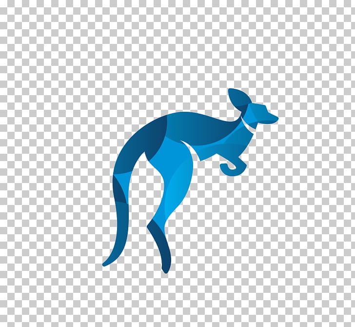 Red kangaroo, Blue puzzle kangaroo PNG clipart.