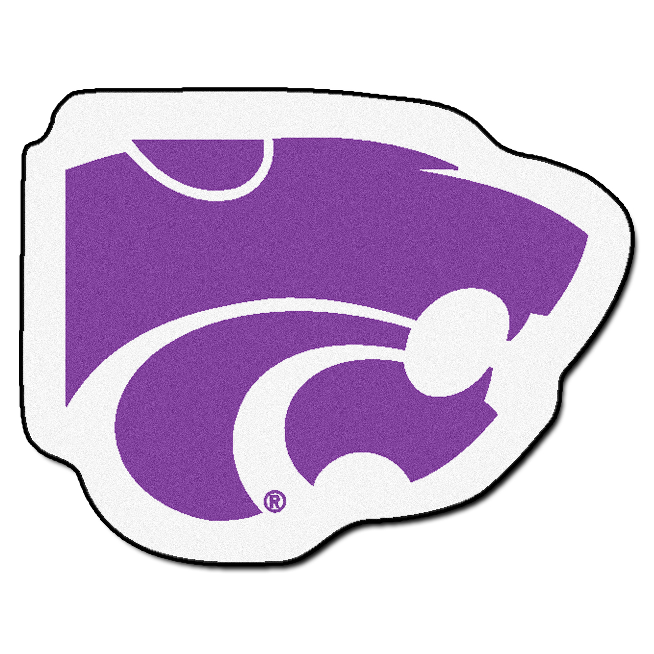 NCAA Kansas State University Wildcats Mascot Novelty Logo Shaped Area Rug.