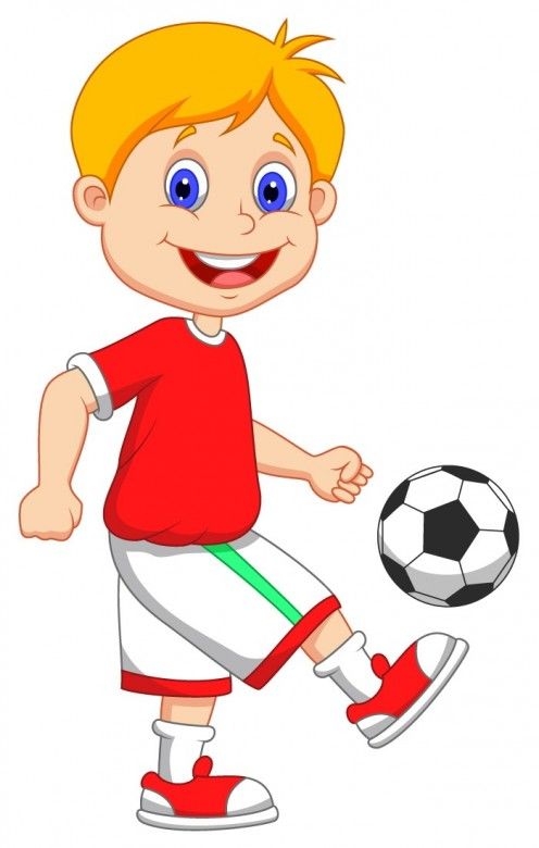 Little Kid Playing Soccer Clipart.