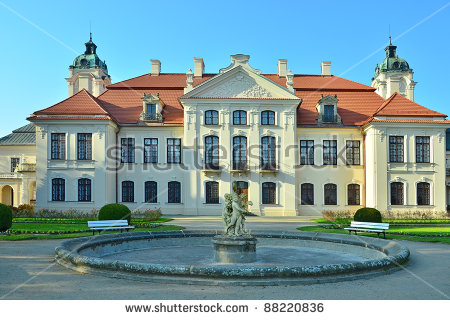 Baroque Chateau Jemniste Central Bohemia Chateau Stock Photo.