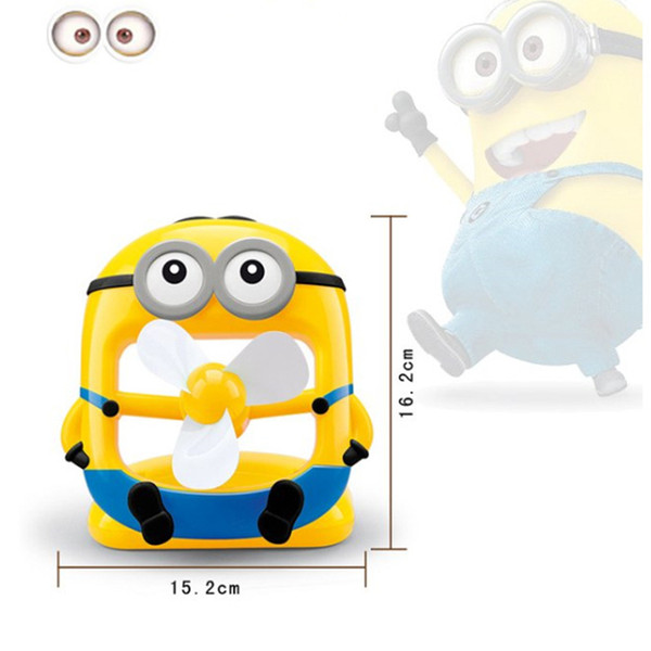 2016 Portable Minions Style Pvc Fans Mini Rechargeable Cartoon.