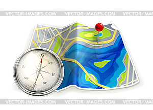 Map and compass.