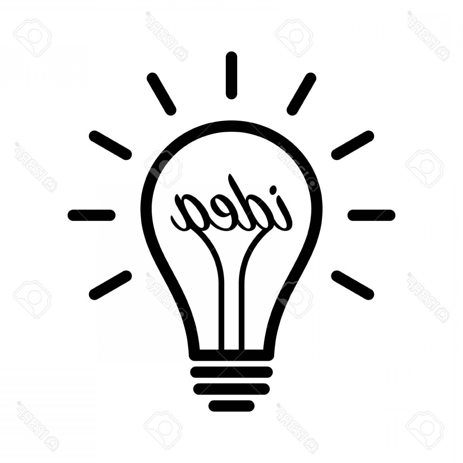 Idea Light Bulb Over Head Clip Art.