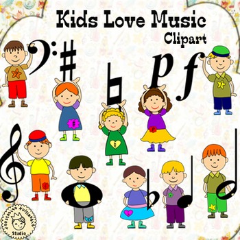 Kids Love Music Clip Art..