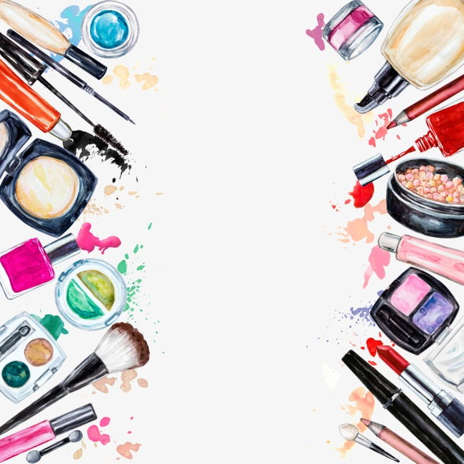 Creative makeup tools PNG clipart.