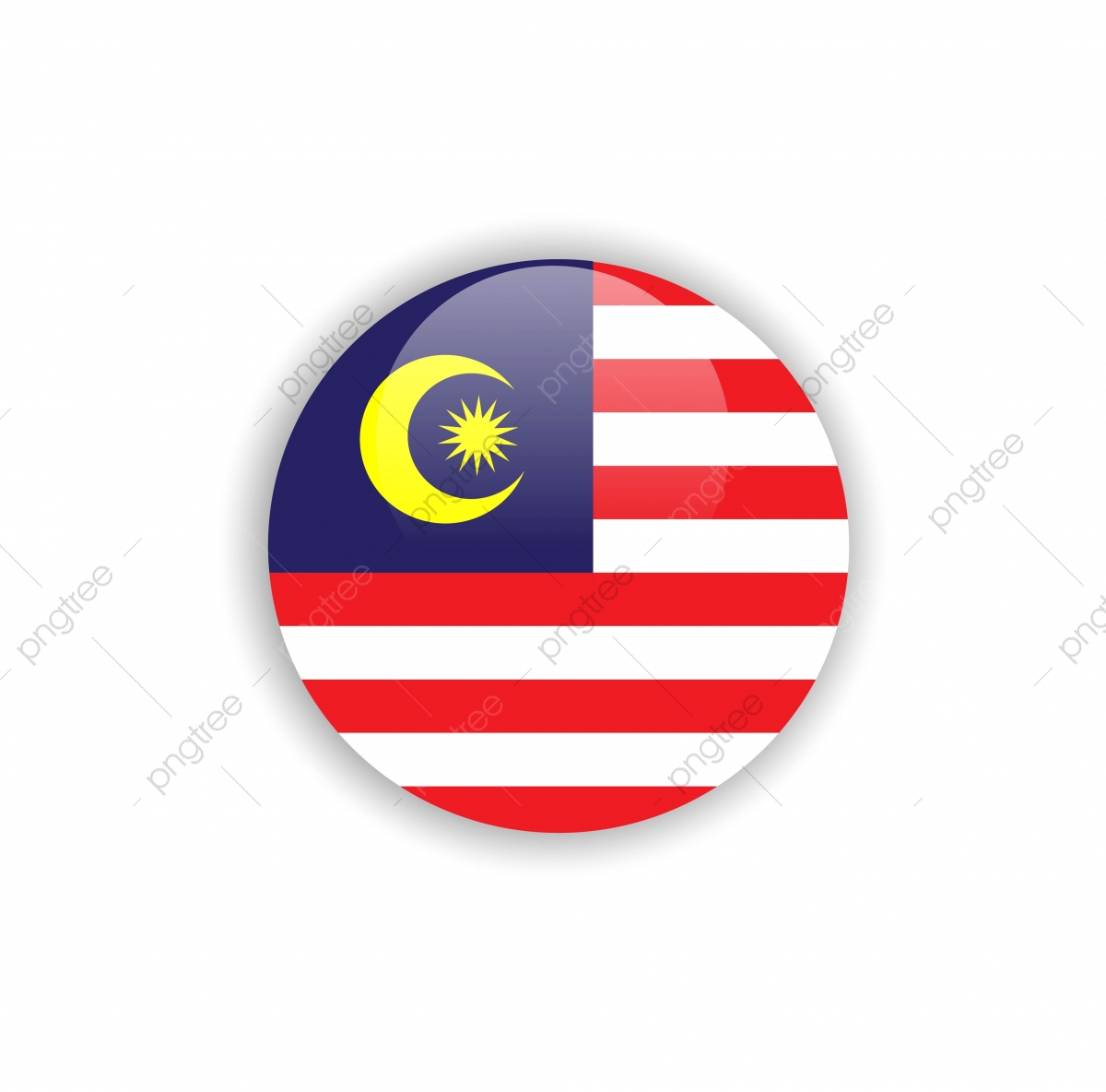 Button Malaysia Flag Vector Template Design, Malaysia, Flag.