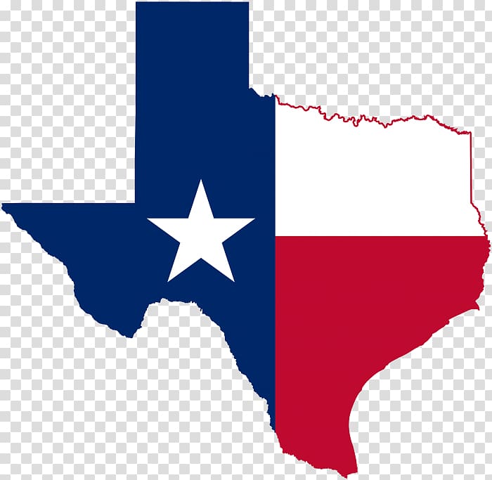 Flag of Texas Blank map, map transparent background PNG.