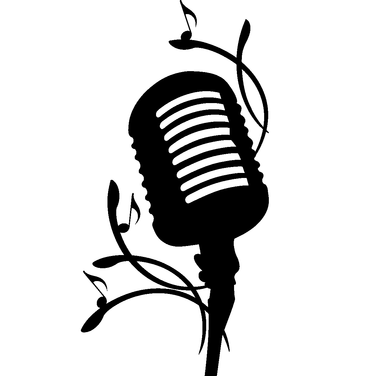 Microphone Silhouette Line Clip art.